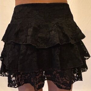 Elegant Black Lace Mini Skirt